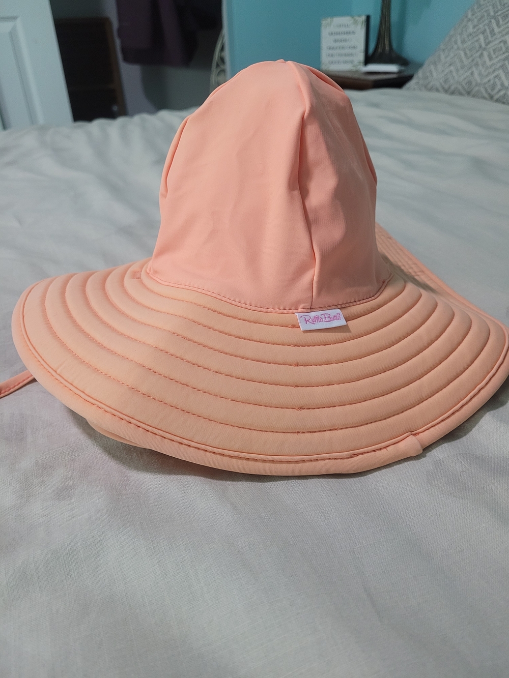 Ruffle Butts Peach/Pale Orange Wide Brim Sun Hat for Kids